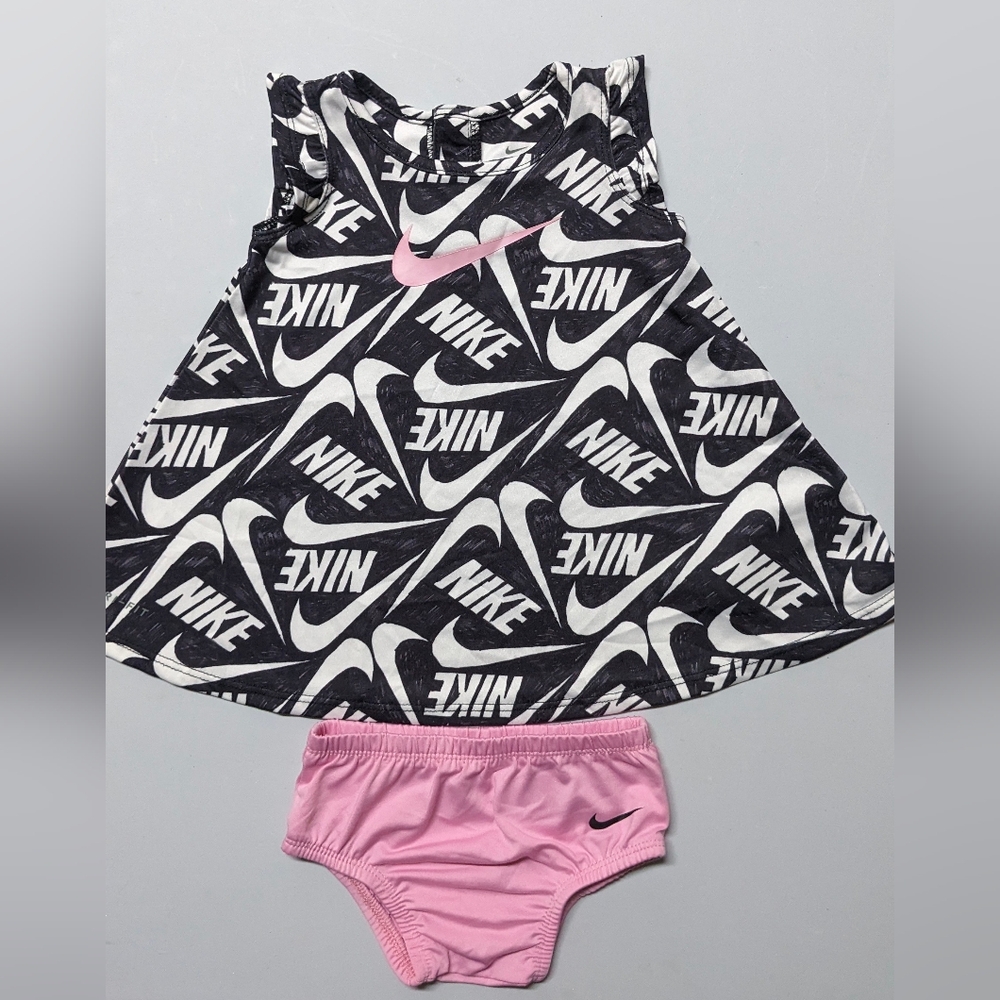 Nike Kids Black and Pink Logo Dress Set